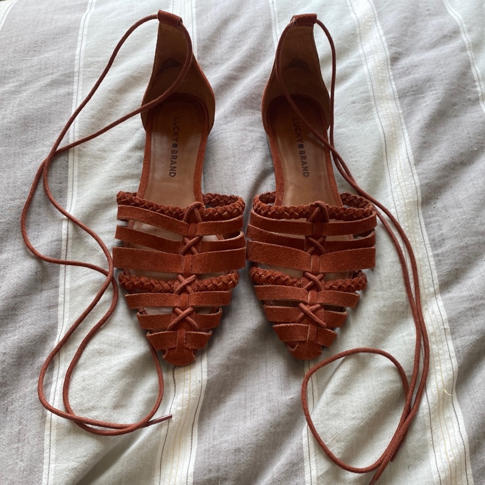 New Suede Leather Lucky Brand Sandals